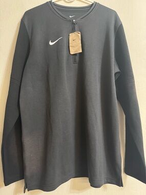 Nike Black Quarter-Zip Pullover with White Swoosh